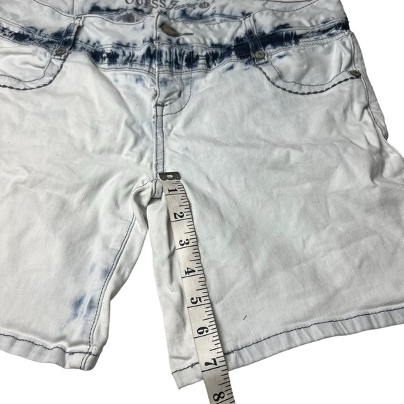 Guess Jean Short VTG Y2K Bleached Denim Women SZ 31 10 Cotton Zip 80s Yoke Skate - Picture 8 of 8
